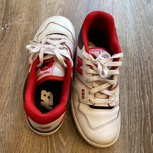 New Balance low top 550 basketball sneakers white/team red men’s size 8
